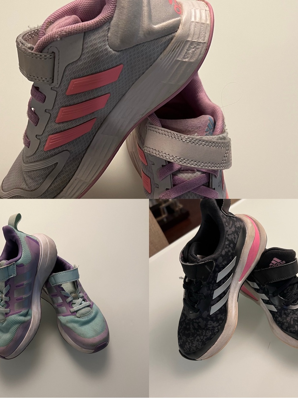 adidas Kids Multi-Color Athletic Sneakers — Gray, Pink, Mint & Black Options